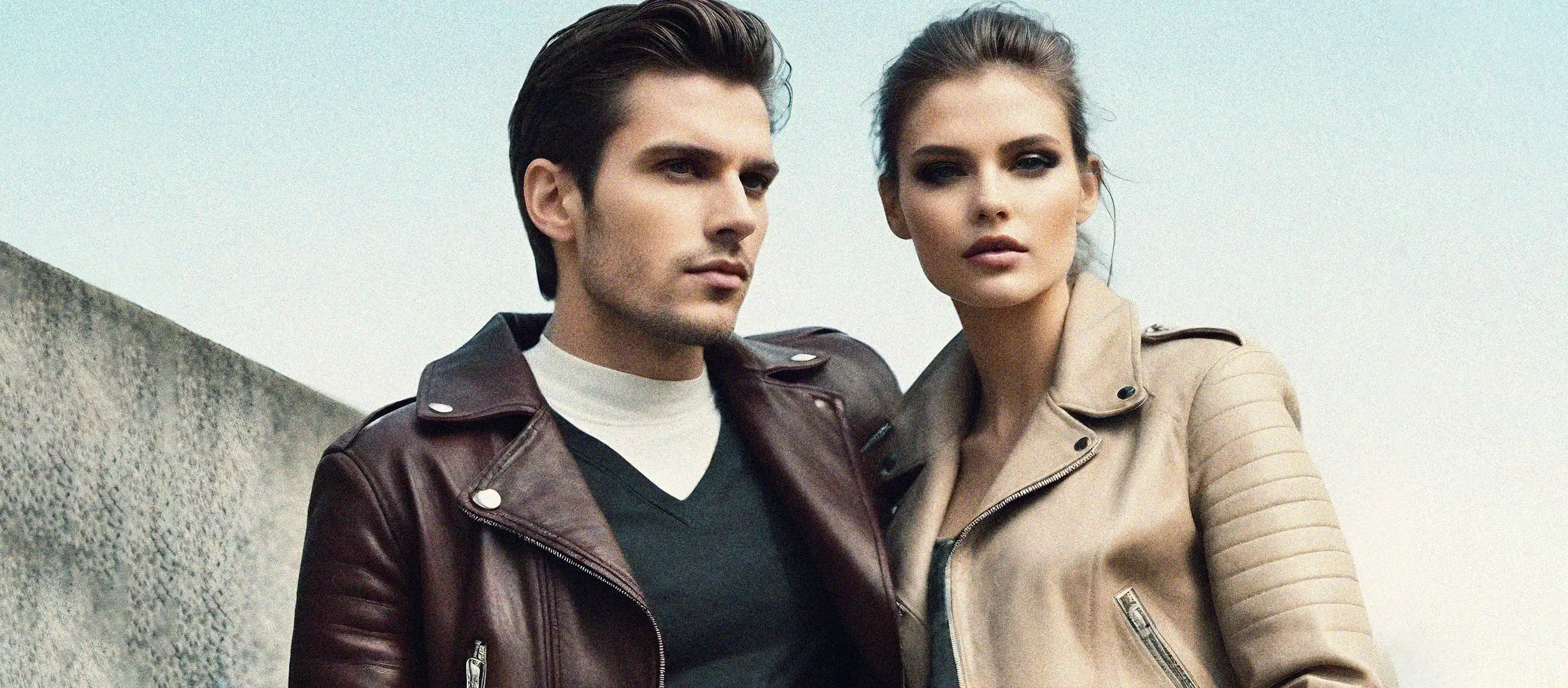 Fashionable couple outdoors image