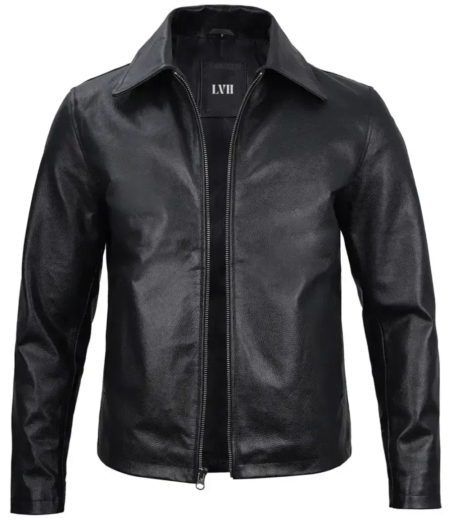 mens cowhide leather Jacket Front