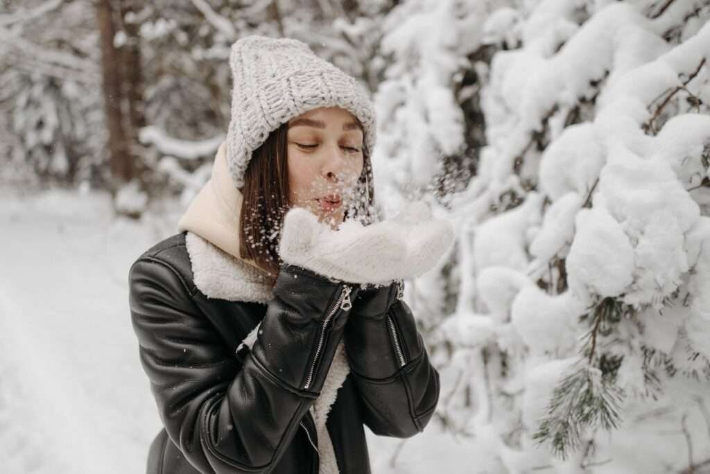 Blowing winter snow image 