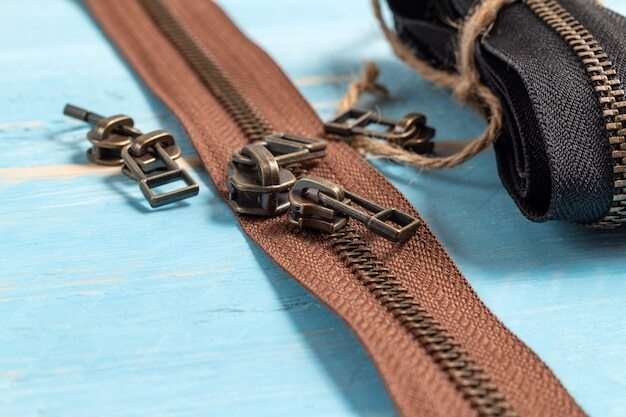 Brown metal zippers image