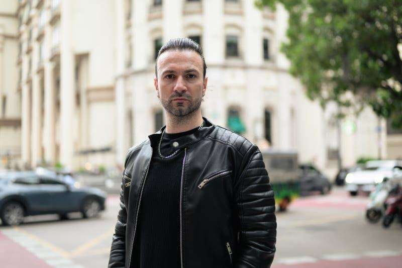 Confident city pose image