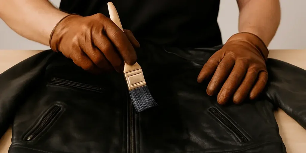 Painting black leather image