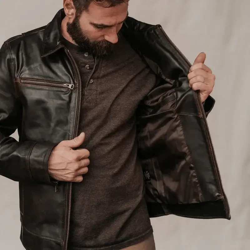 legacy leather jacket brown image