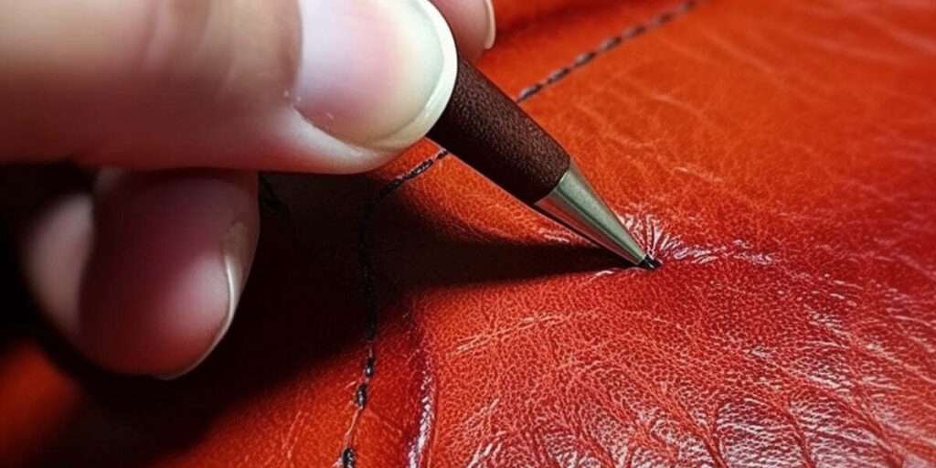 Marking faux leather image