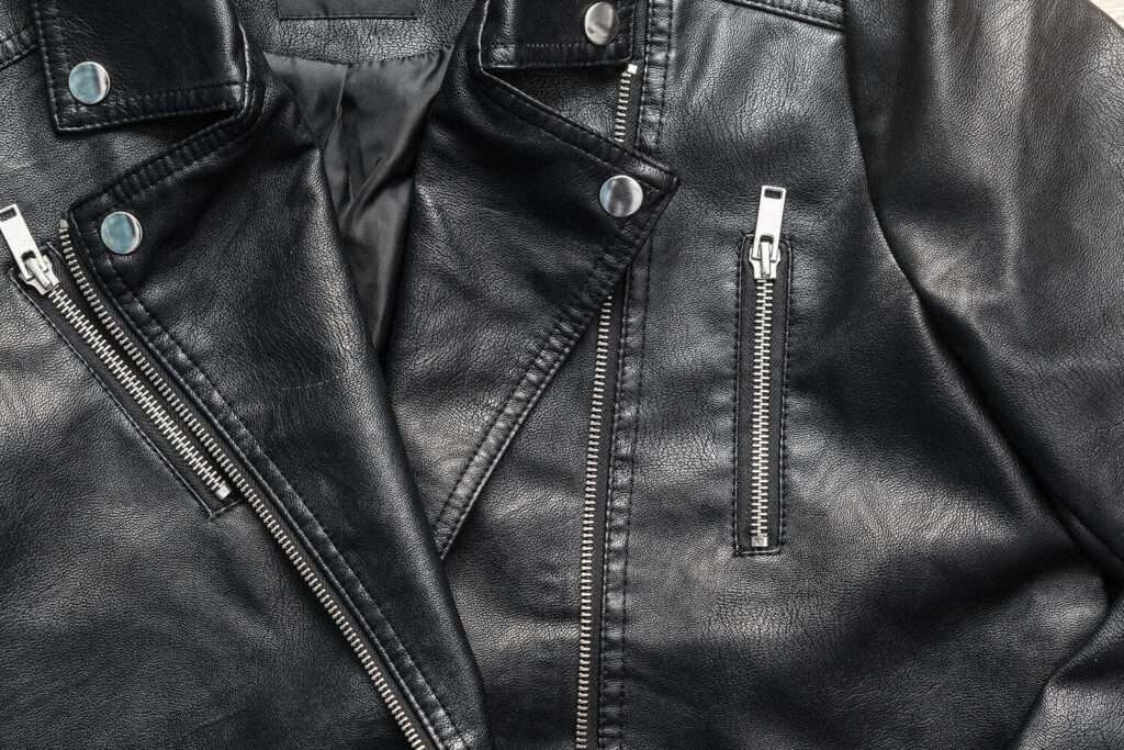 Black leather jacket image