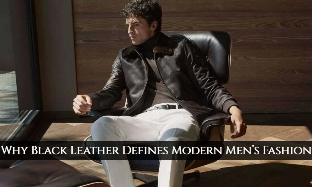 man sitting in chair black leather jacket